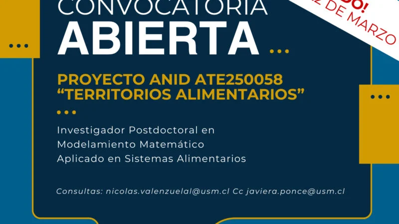 Proyecto de investigación ANID ATE250058 busca investigador postdoctoral